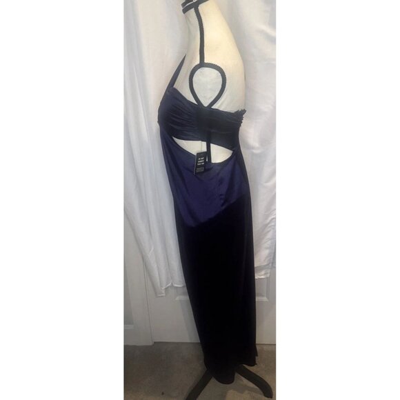 EXPRESS Womens Purple Satin Asymmetrical One Shoulder Rayon Slip Dress Sz S NEW - Picture 4 of 8